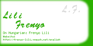 lili frenyo business card